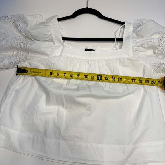 Ann Taylor White Lace Puff Sleeve Blouse - Picture 9 of 10